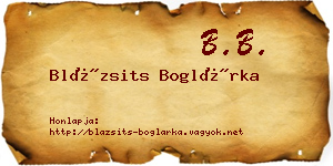Blázsits Boglárka névjegykártya